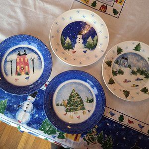 Nikko Winter Wonderland Salad Plates- Set of 4